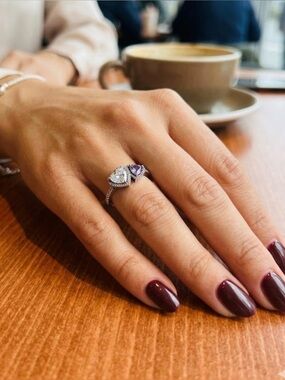 PANDORA SPARKLING HALO HEARTS RING, Sterling Silver 925, Size: 60/ 9